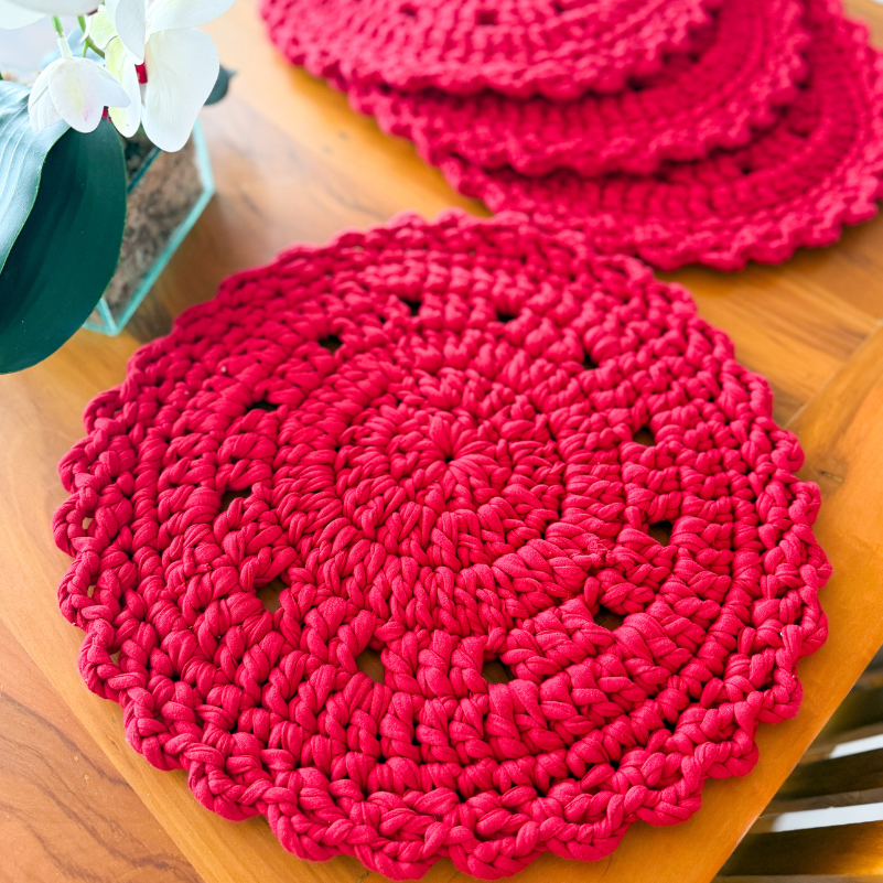 preço médio sousplat de crochê artesanal