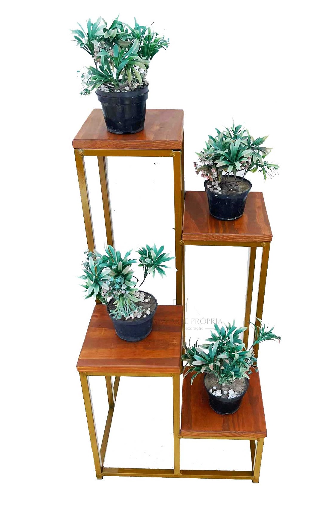 Suporte de madeira para plantas de chão