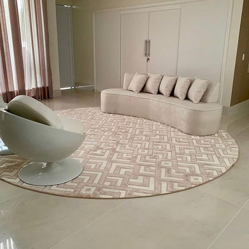 tapete redondo na sala