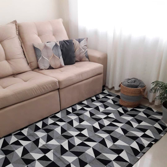 5 ideias de tapetes geometricos para sala pequena