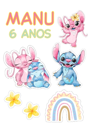 topper de bolo stitch lilo e stitch