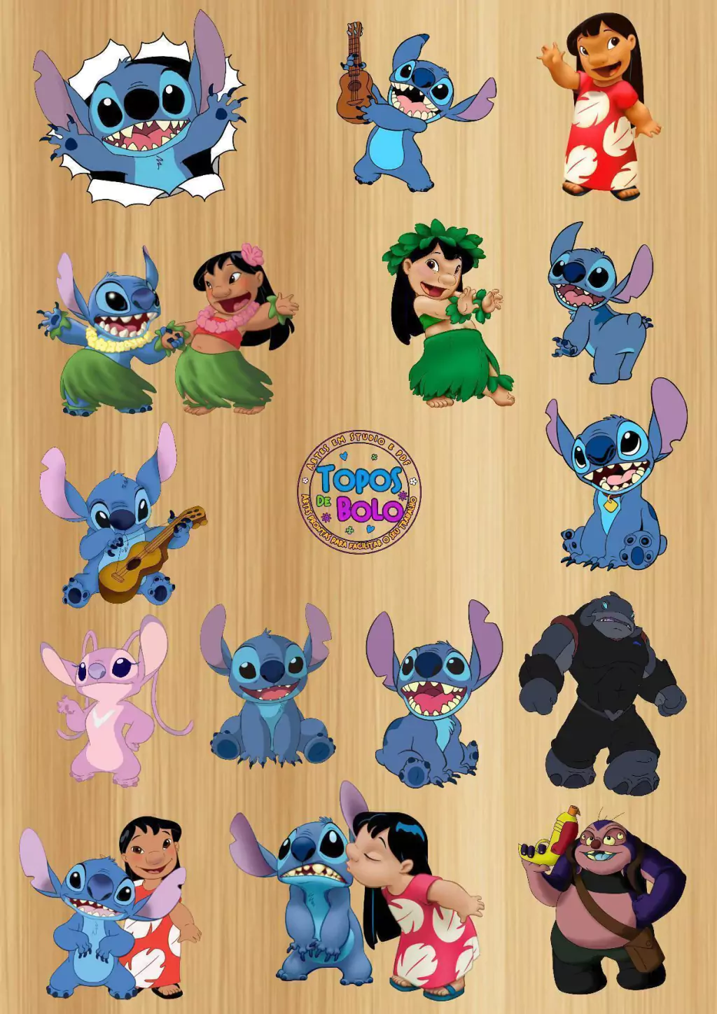 ideias de topper de bolo stitch