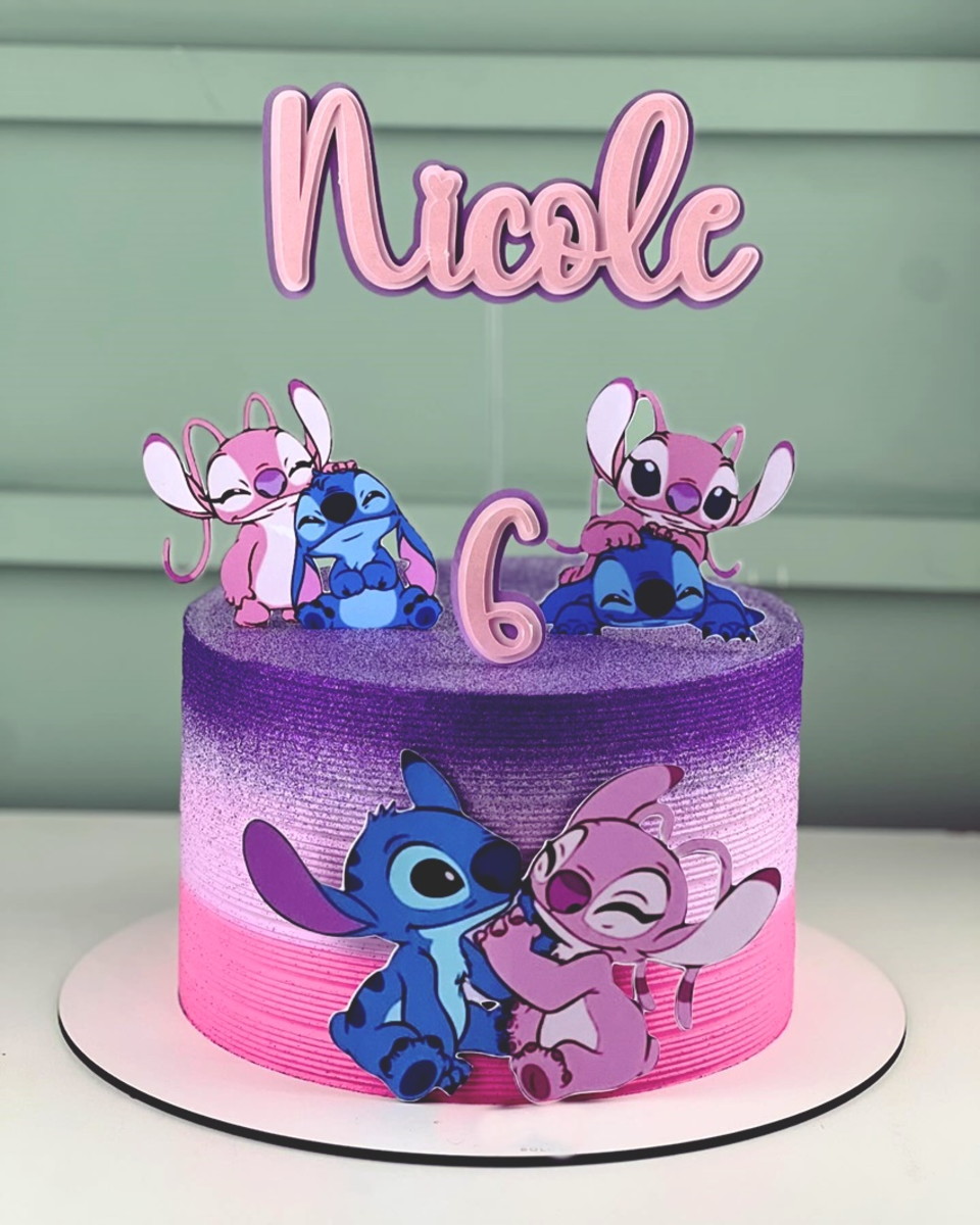 topper de bolo stitch 3d
