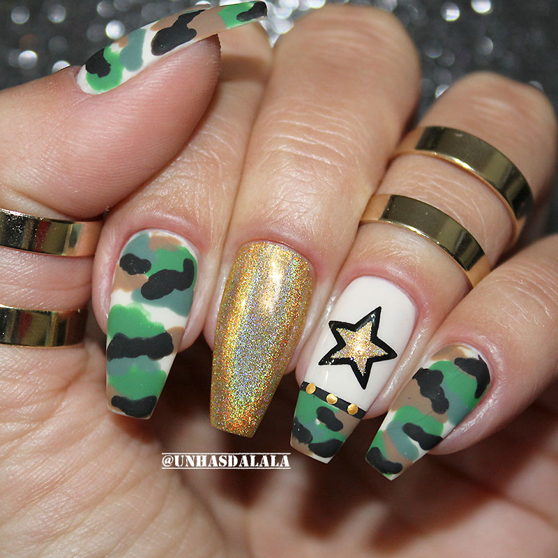 ideias de unhas decoradas camufladas para inspiração