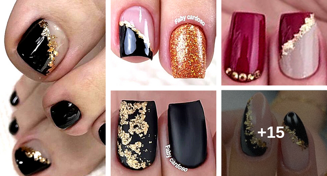 Unhas Encapsuladas com Folha de Ouro e Madrepérola: Luxo e Durabilidade