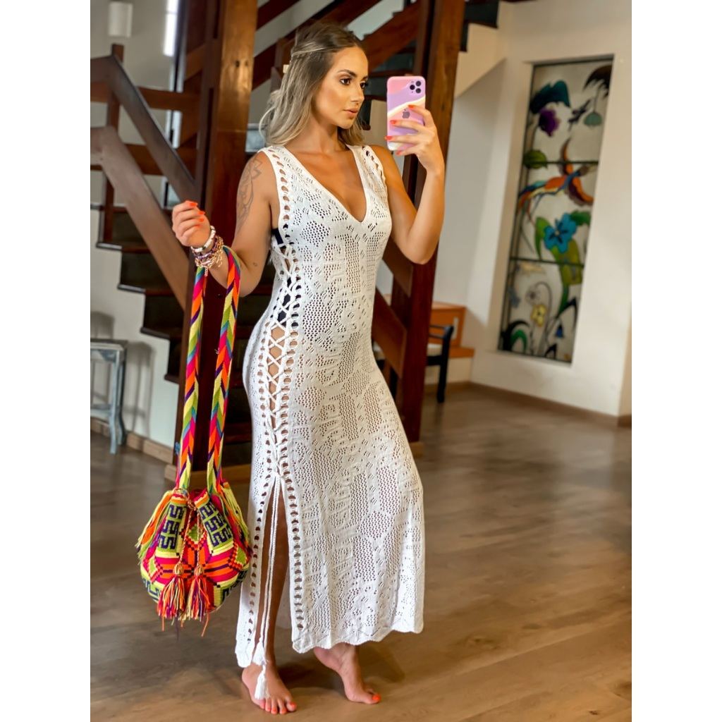 vestido de crochê verão 2026