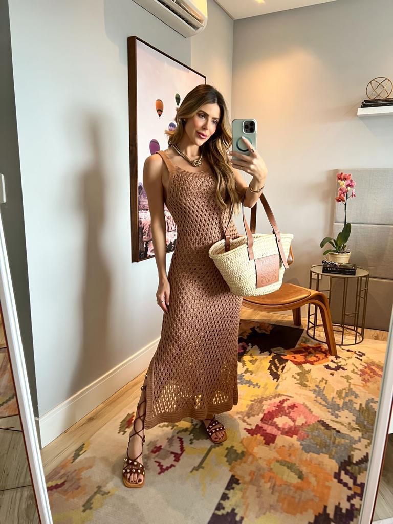 vestido de crochê para praia