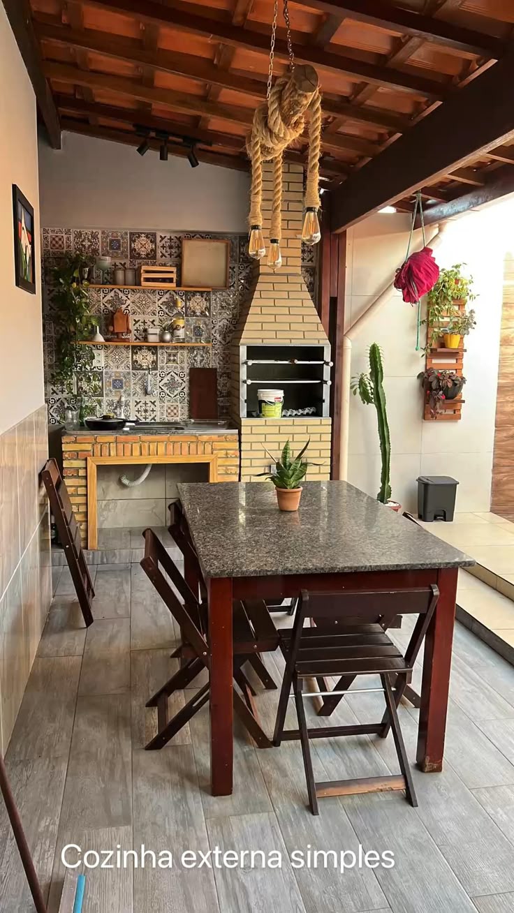 Cozinha externa rústica