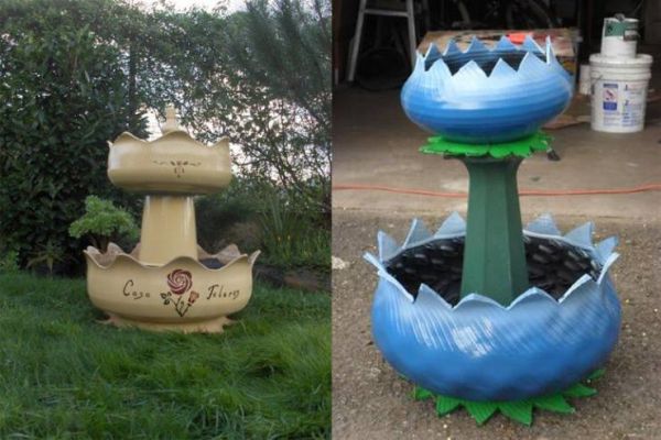 segurança jardim de pneus