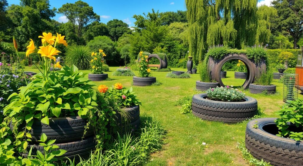 paisagismo sustentável com reciclagem