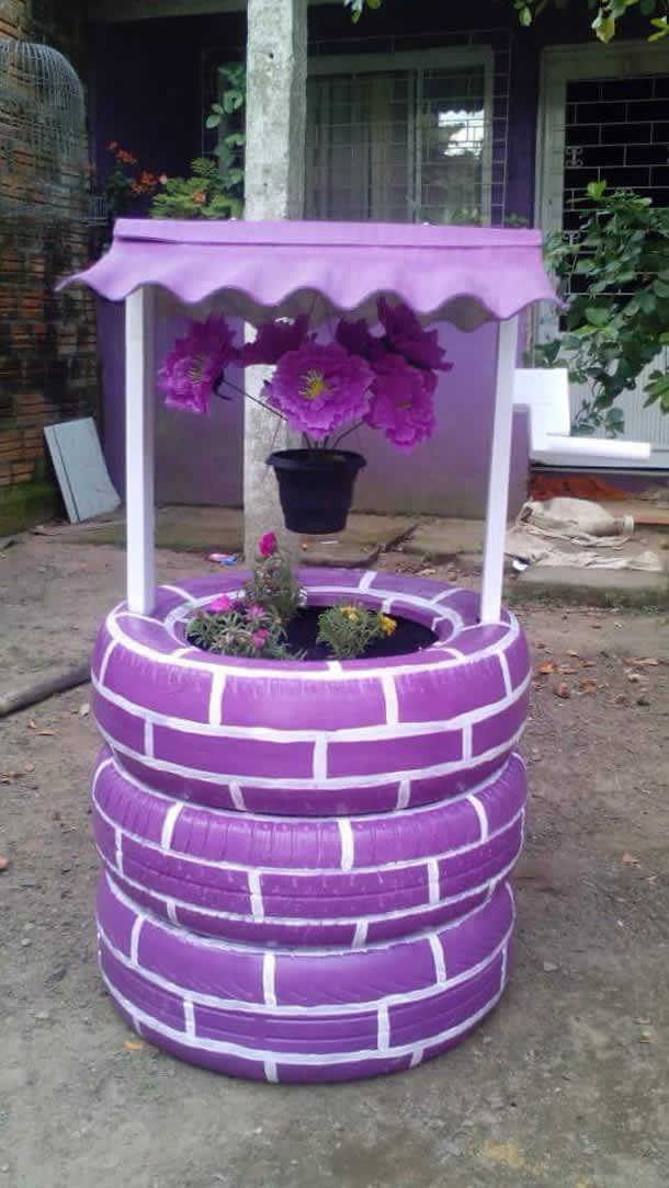 plantas para jardim de pneus