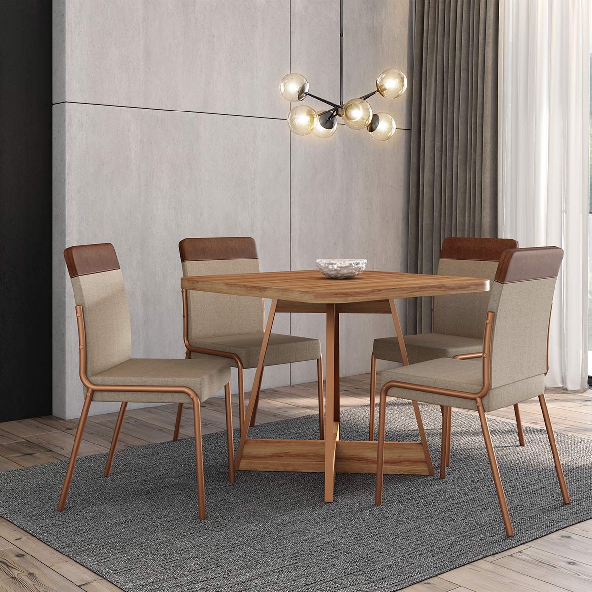 mesa de jantar quadrada grande