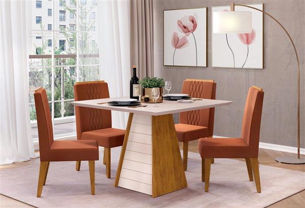 mesa de jantar quadrada com cadeiras