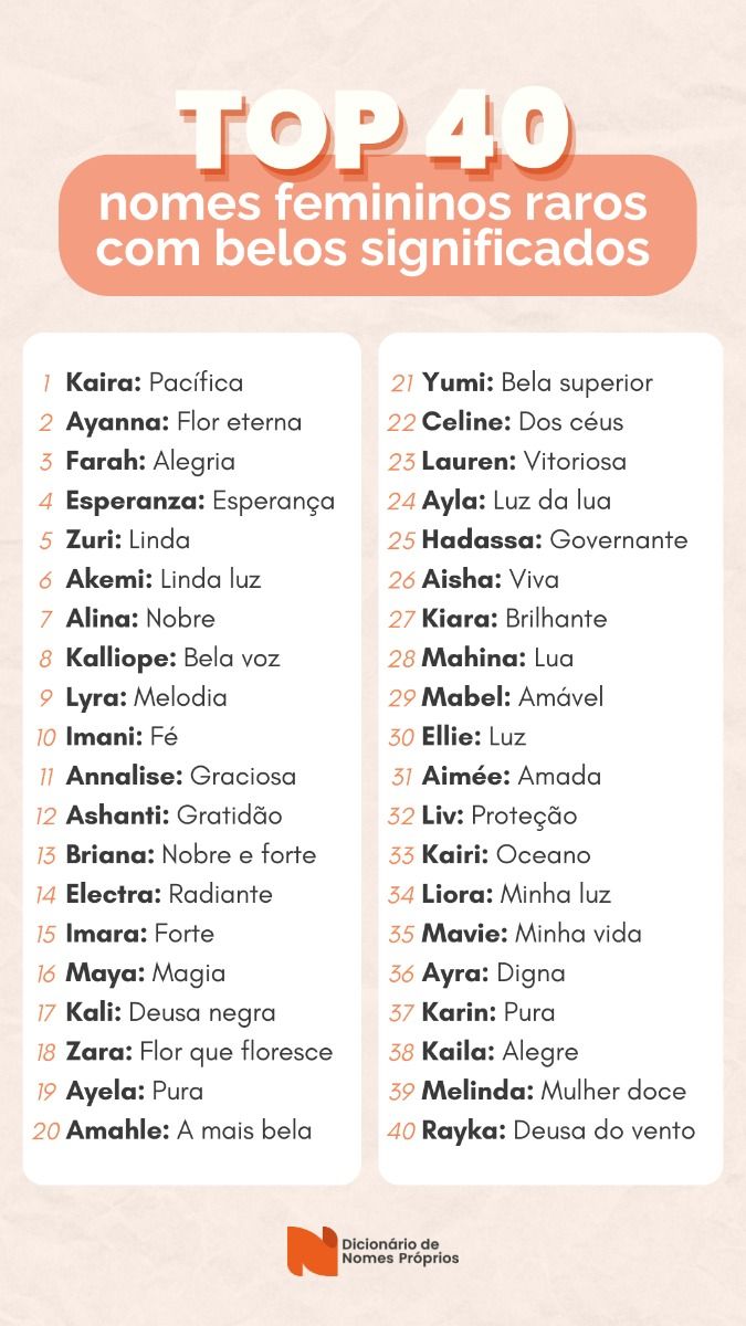nomes femininos originais