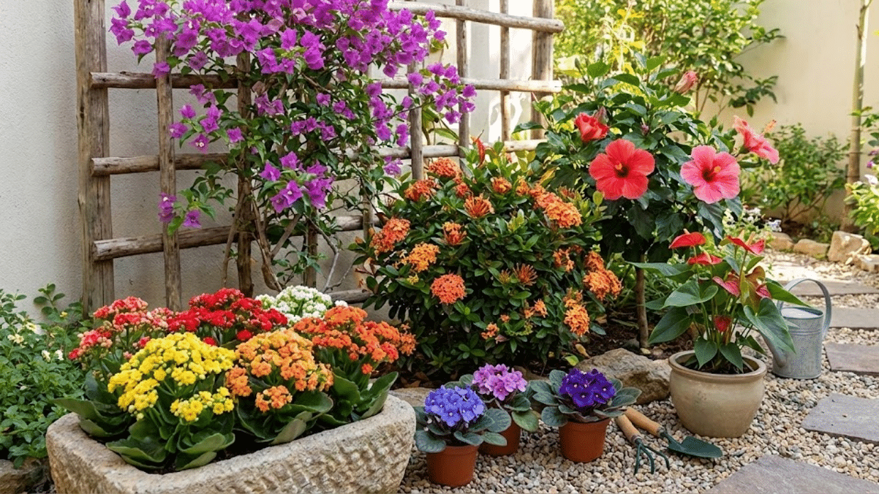 plantas ornamentais com flores vermelhas