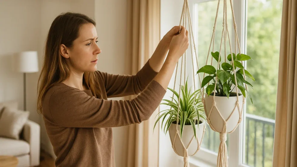 vasos suspensos para plantas