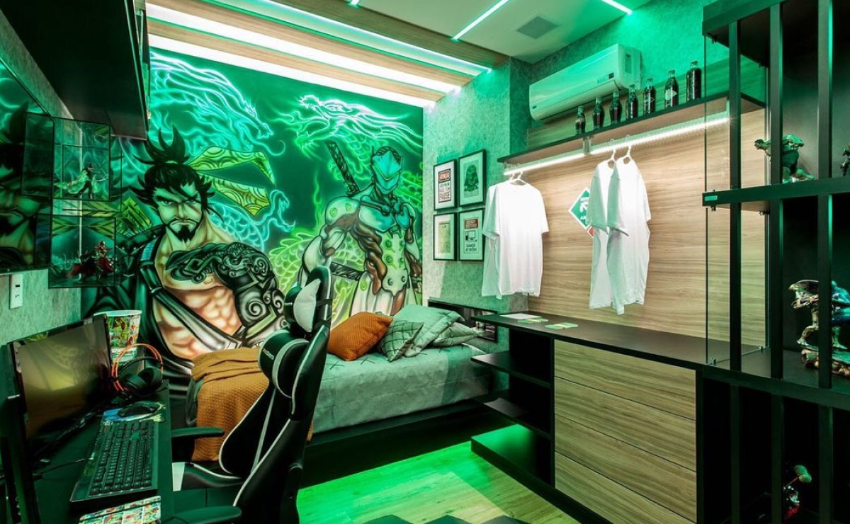 decoração quarto gamer pequeno