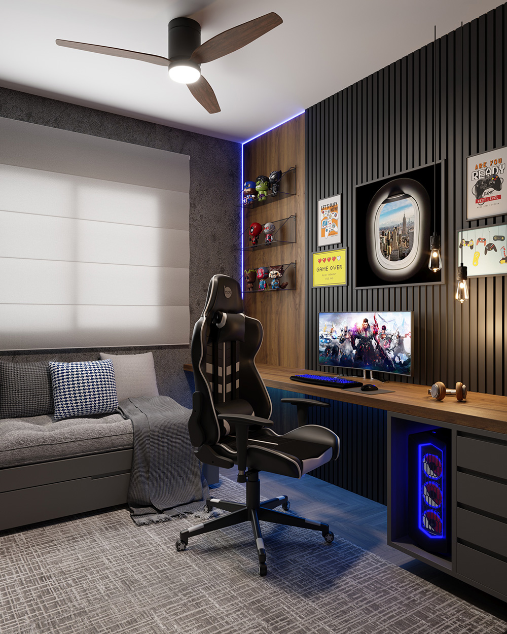 ideias quarto gamer barato