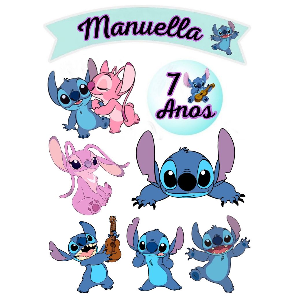 arte topo de bolo stitch