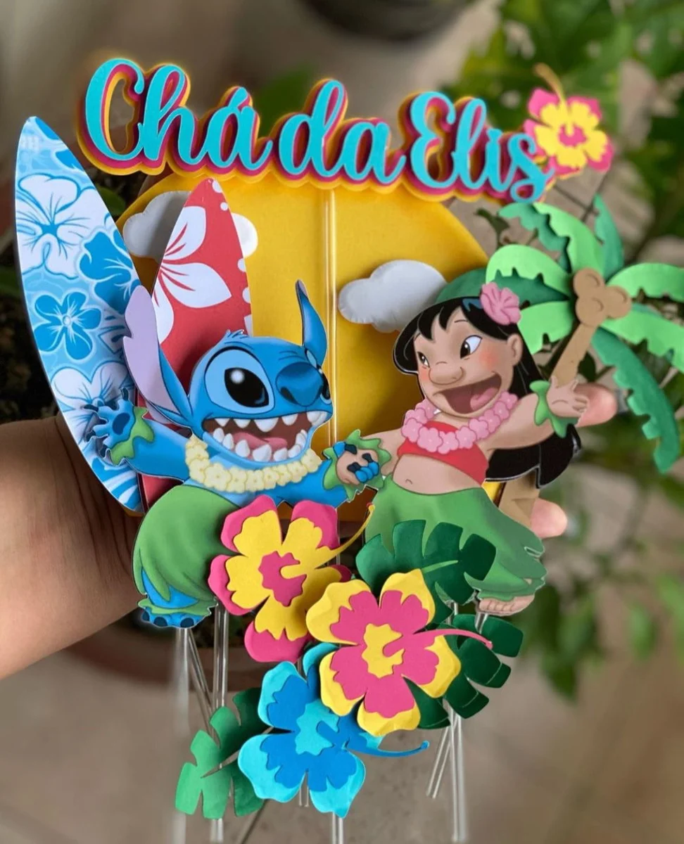 topo de bolo Stitch para festa infantil