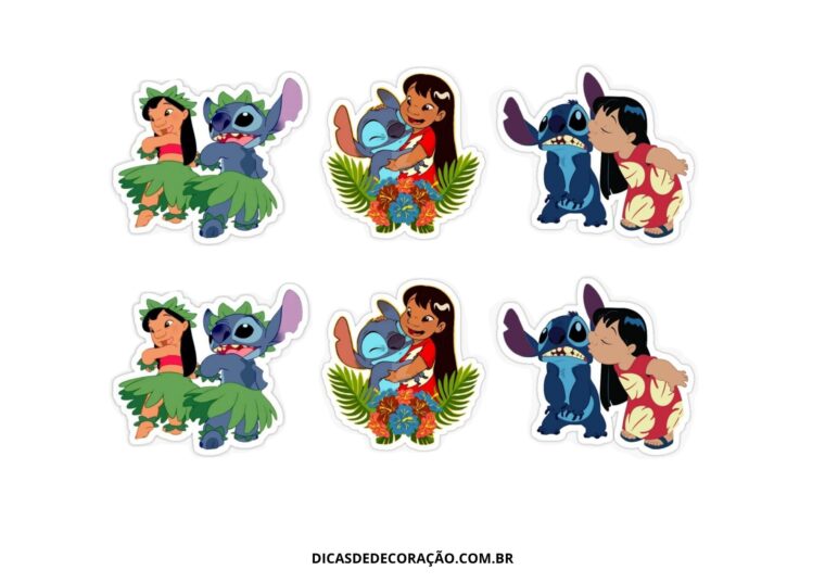 topo de bolo personalizado Stitch nome