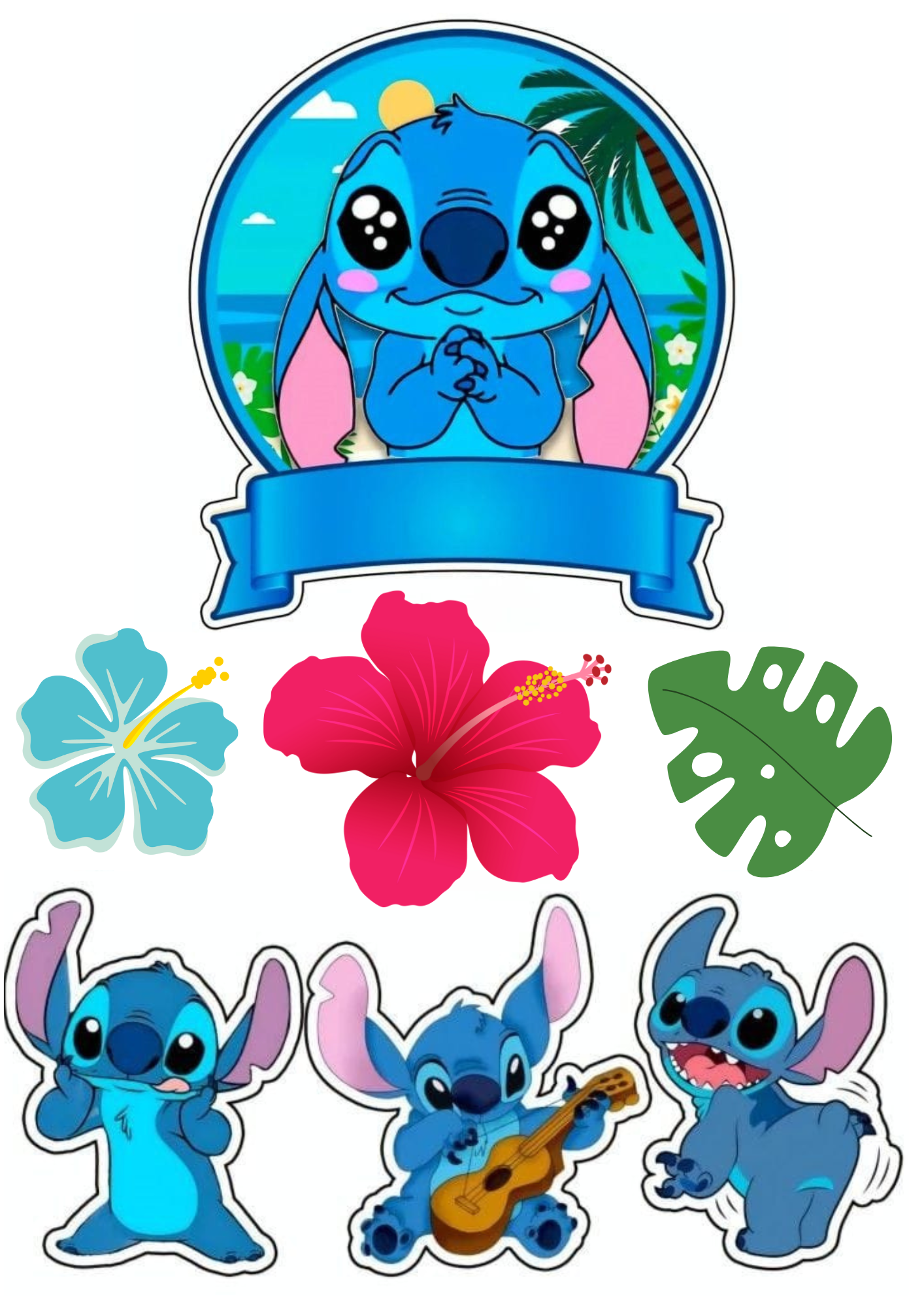 como fazer topo de bolo Stitch em casa