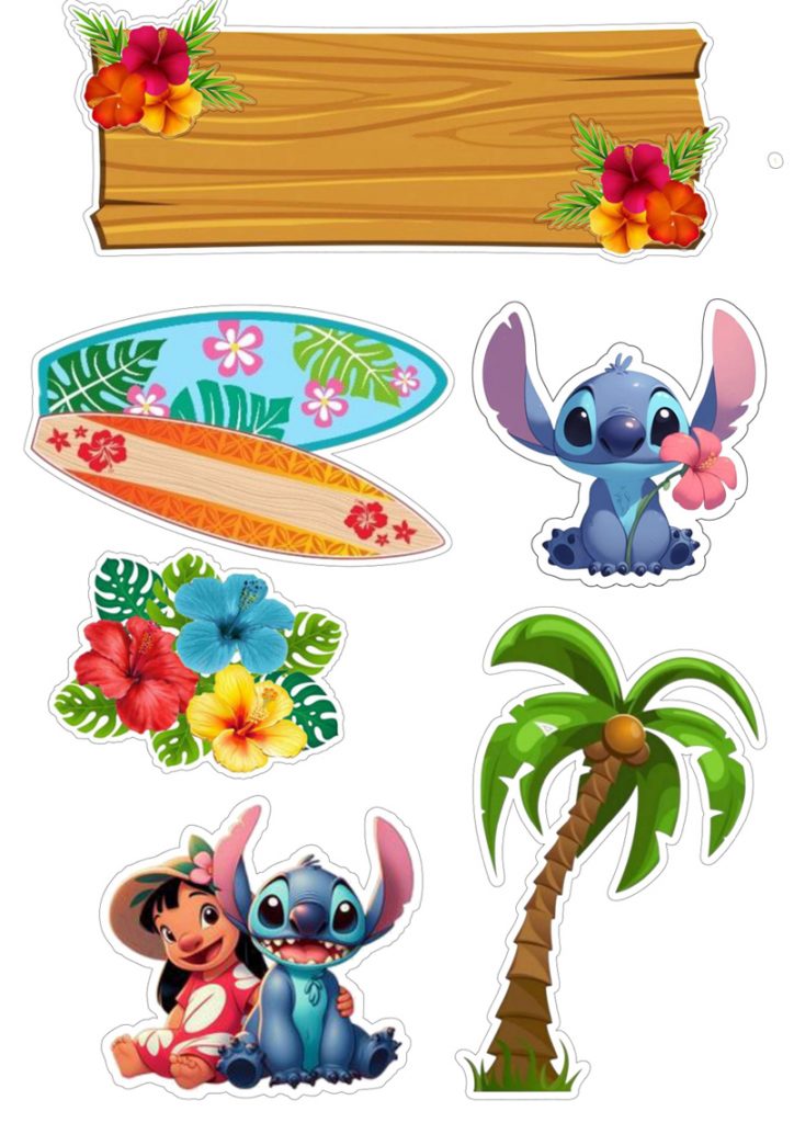 ideias de topo de bolo Stitch para imprimir